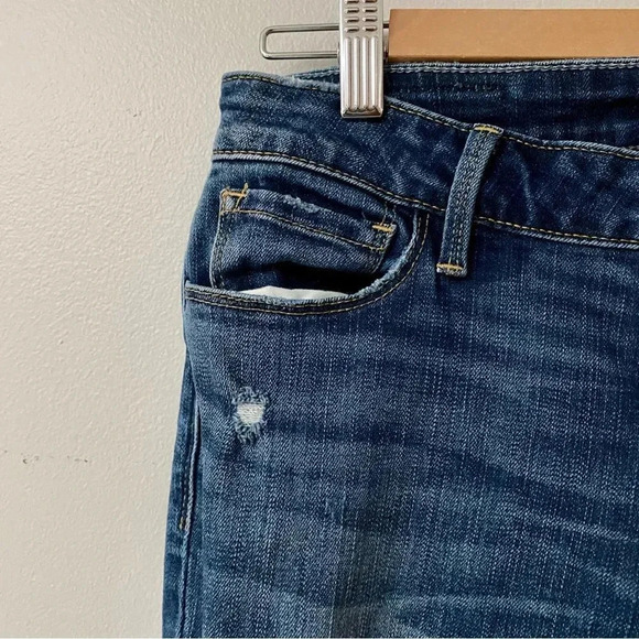 Treasure & Bond Skinny Jeans 27 Medium Blue Wash Distressed Stretch Denim - Picture 3 of 13